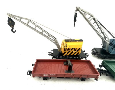 M�rklin H0 2 Kranwagen mit Flachwagen der DB