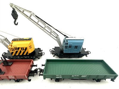 M�rklin H0 2 Kranwagen mit Flachwagen der DB