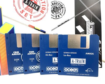 Amiga Spiel A-Train Z�ge, St�dte und Geld
