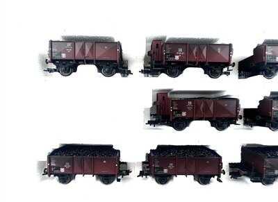 M�rklin 46030 H0 DC Kohlenwagen-Zug Nahaufnahme Wagen der fr�hen 50er Jahre DB