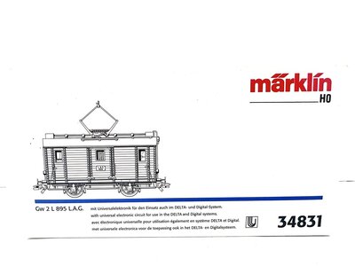 M�rklin 34831 H0 AC Vorderansicht G�ter-Triebwagen Gw 2 L 895 L.A.G. digital OVP
