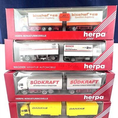 Herpa LKW Kofferh�ngerzug MAN + MB + Iveco 5 St�ck 1:87