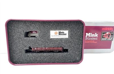 Vorderansicht Museumswagen 2012 Rungenwagen "Mink B�rsten" Spur Z