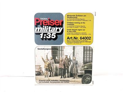 Preiser 64002 WWII Winkende Zivilisten am Stra�enrand 1:35