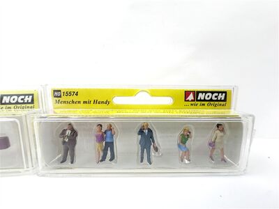 Noch 15219 + 15574 H0 Figuren Reisende & Menschen mit Handy 1:87