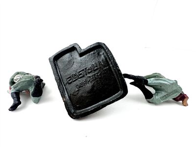 Elastolin Hausser Massefiguren vor 1940 - Granatwerfer-Set 7cm