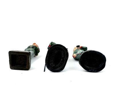 Lineol & Elastolin Soldaten 3 Massefiguren WW2