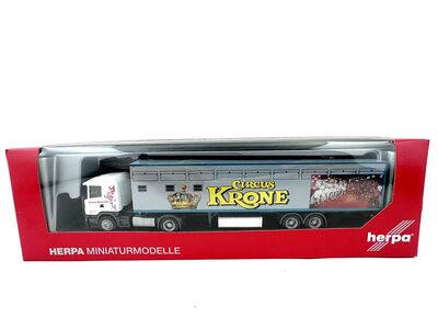 Herpa 157988 H0 Scania R 04 SZ Koffersattelzug Circus...