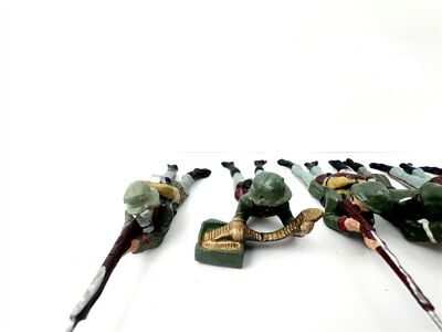 Lineol & Elastolin Masse Figuren WW2 liegende Soldaten 6 St�ck