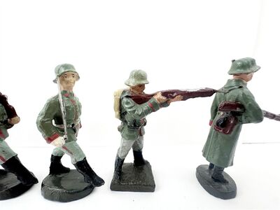 Elastolin Masse Figuren WW2 6 Infanterie Soldaten &ndash; Marschierer, Sch�tze