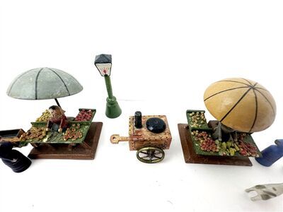 Erzgebirge Figuren (1920er/30er) Marktszene mit St�nden f�r Spur 0