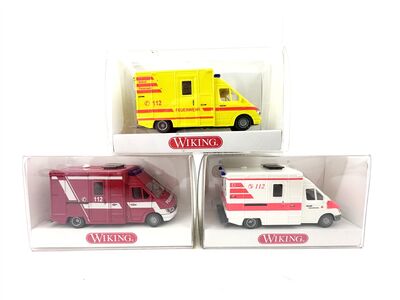 Wiking H0 Rettungswagen (RTW) MB Sprinter 3 St�ck 1:87